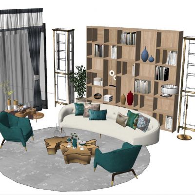 后现代港式轻奢北欧式美式法式客厅