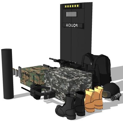 服装展陈特警衣服服装盾牌枪械