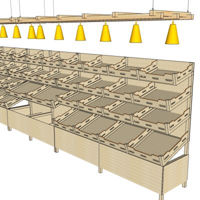 其他现代木制货架