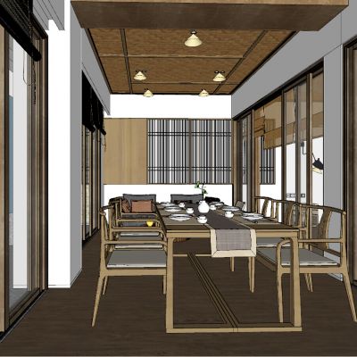 现代田园新中式餐厅