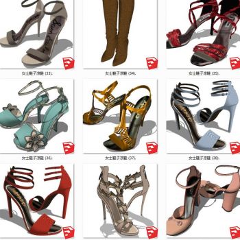 服装展陈女士鞋子凉鞋