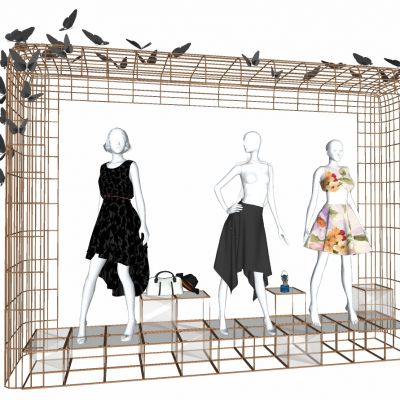服装展陈服装专卖店橱窗陈设模特展台