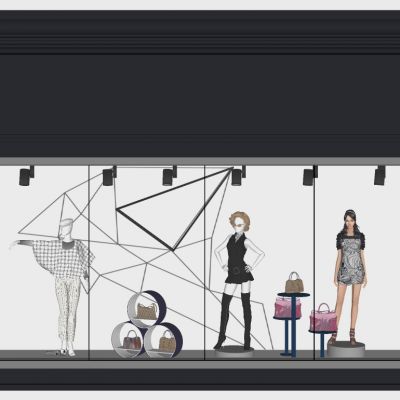 服装展陈现代商场店面橱窗女装店展陈模特