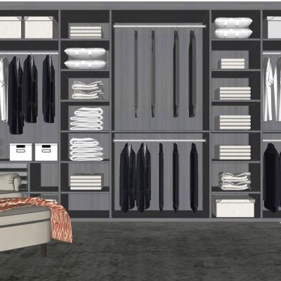 服装展陈现代衣帽间衣服饰品