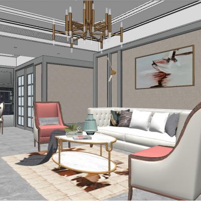 美式简欧式法式客厅