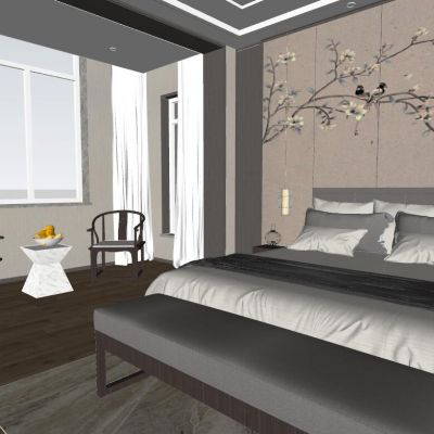 现代简约新中式卧室