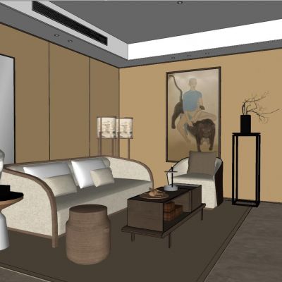 日式新中式新古典泰式客厅