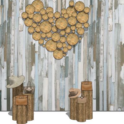 现代木制帽子包包展台