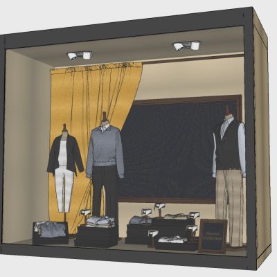 服装展陈现代商场店面橱窗