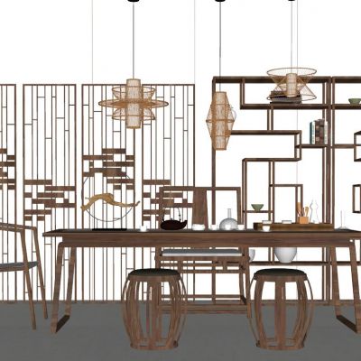 中式日式泰式新中式书房