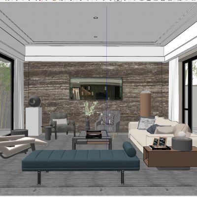 后现代港式新中式客厅