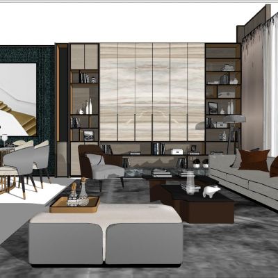 后现代港式轻奢客厅