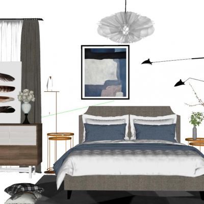 后现代简约港式简欧式美式卧室