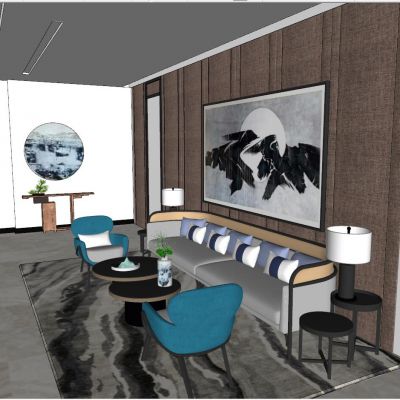 新中式新古典后现代港式客厅