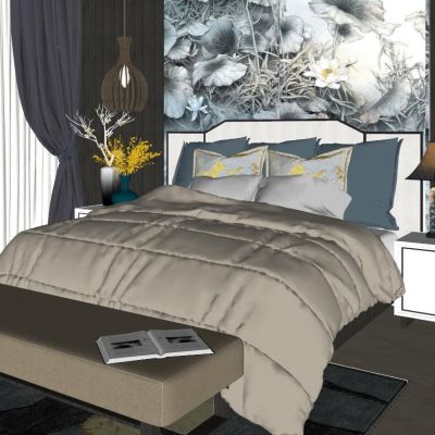 新中式日式现代北欧卧室