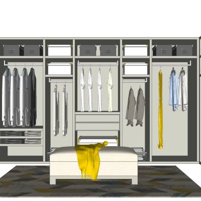 服装展陈现代衣帽间衣服饰品