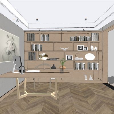 现代新中式日式小清新书房
