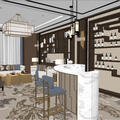 后现代港式新中式客厅