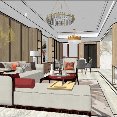 新中式后现代简约港式客厅