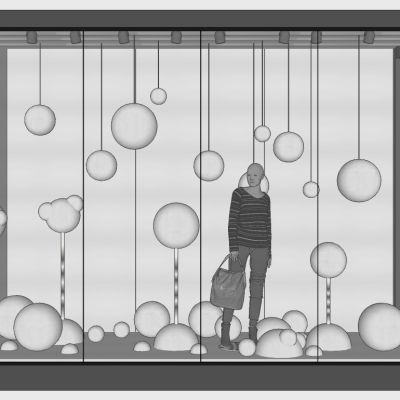 服装展陈现代商场店面橱窗女装店展陈模特