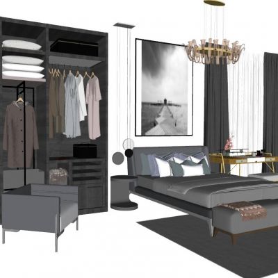 北欧轻奢现代简约卧室