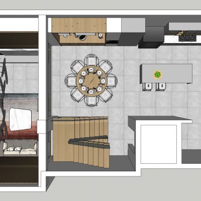 现代北欧工业风客厅