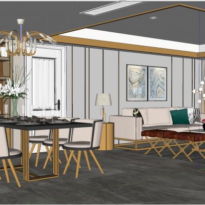 后现代港式轻奢客厅