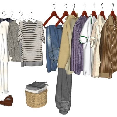 家纺现代服装店服饰衣服藤编箩筐收纳篓