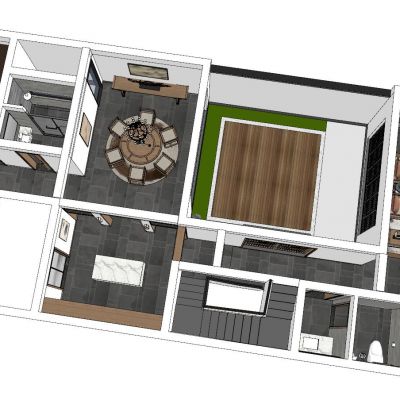 现代新中式日式东南亚泰式别墅客厅