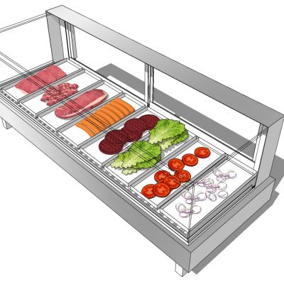 其他现代超市蔬菜冷鲜肉展柜