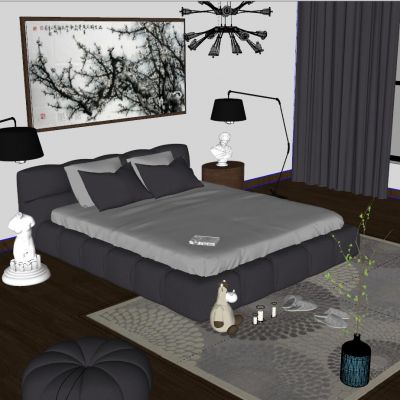 现代轻奢工业风卧室