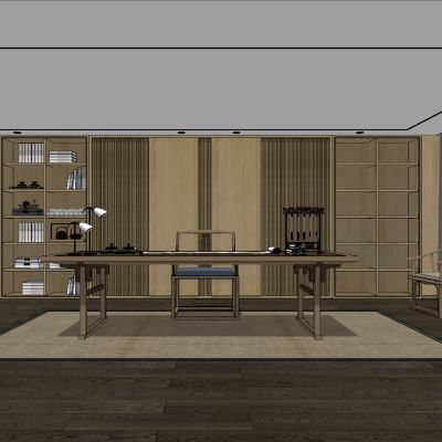 现代新中式日式书房