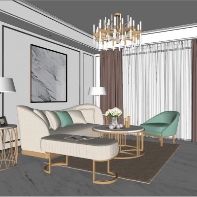 后现代港式轻奢客厅