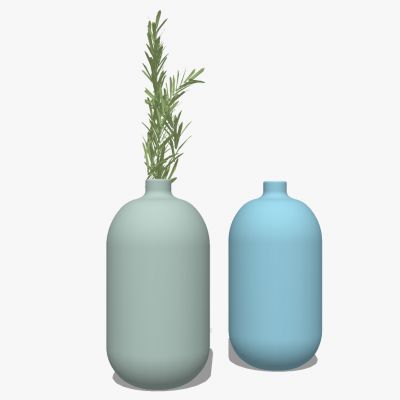 现代新中式陶瓷玻璃花瓶插花花艺摆件饰品