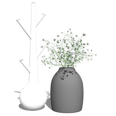 现代玻璃花瓶插花花艺满天星摆件