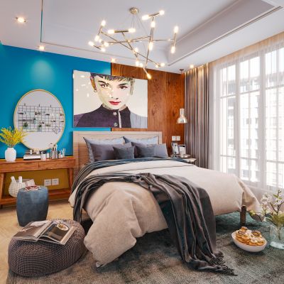 现代北欧轻奢风格卧室