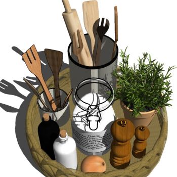 现代厨房摆件调料罐瓶子