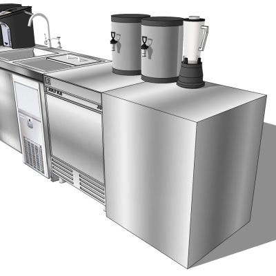 现代拉丝不锈钢厨柜