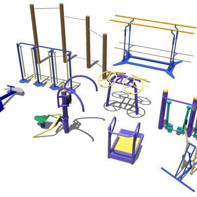 现代广场户外健身器材太空漫步机组合