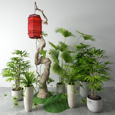 新中式盆景 灯笼