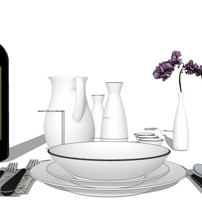 红酒餐桌餐具盘子