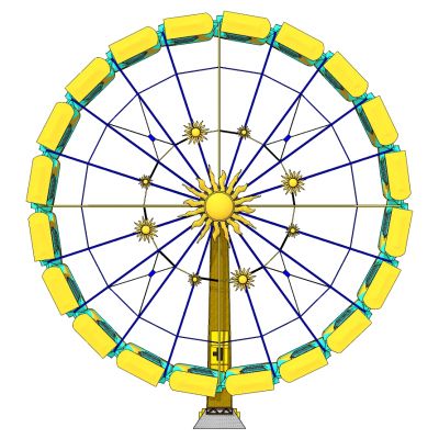 现代儿童游乐园游乐设施摩天轮组合