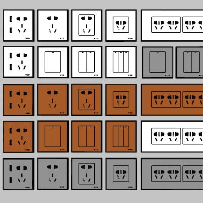 现代开关插座面板插板组合背景墙