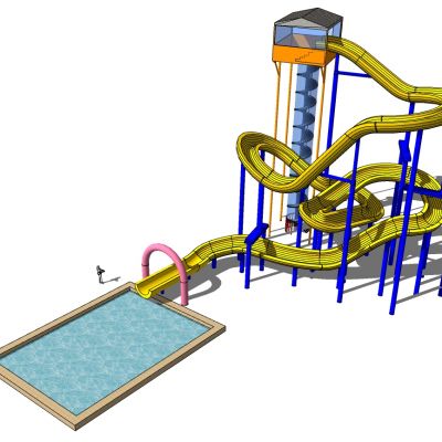 现代儿童游乐园游乐设施滑梯水上乐园