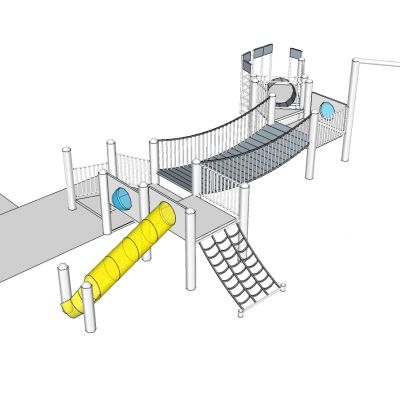 现代儿童游乐园游乐设施儿童滑梯秋千组合