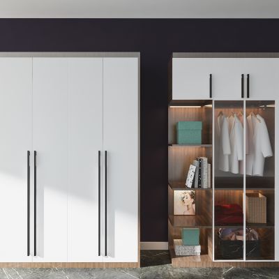 现代北欧实木轻奢衣柜