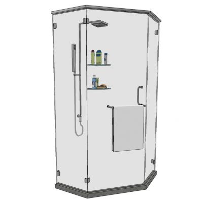 现代淋浴房花洒手巾洗浴用品卫浴装饰品