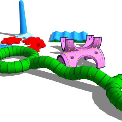 儿童游乐娱乐城设施器材滑梯构件