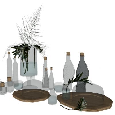 现代料酒花瓶厨房组合