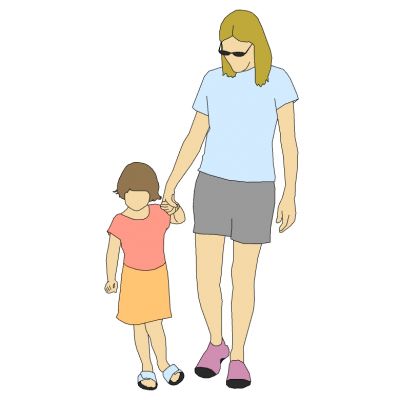 现代女人孩子人物